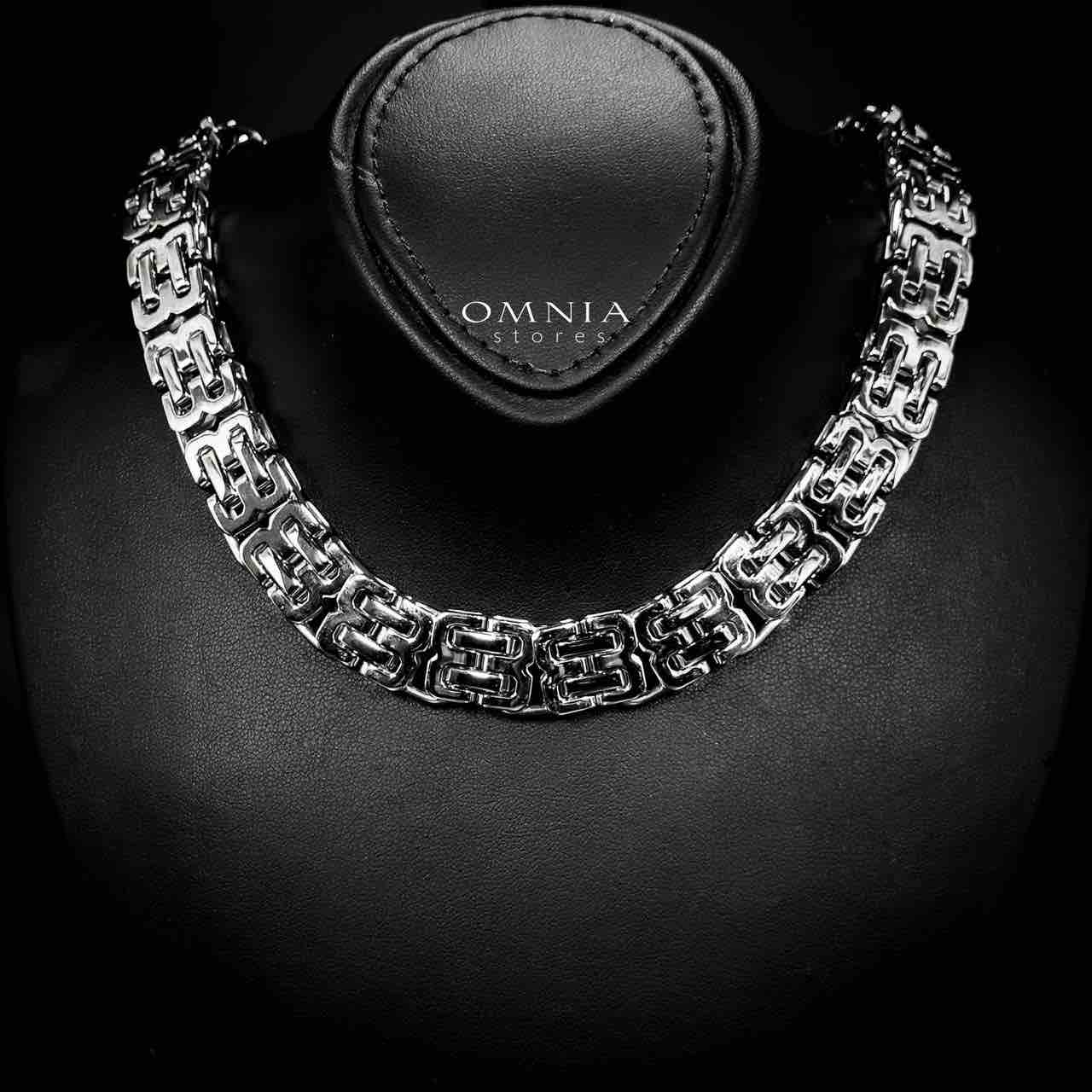 Omnia Arousah Silver Color Necklace,Bracelet & Earrings Set in High-Quality 15mm Stainless Steel - OMNIASTORES UAE