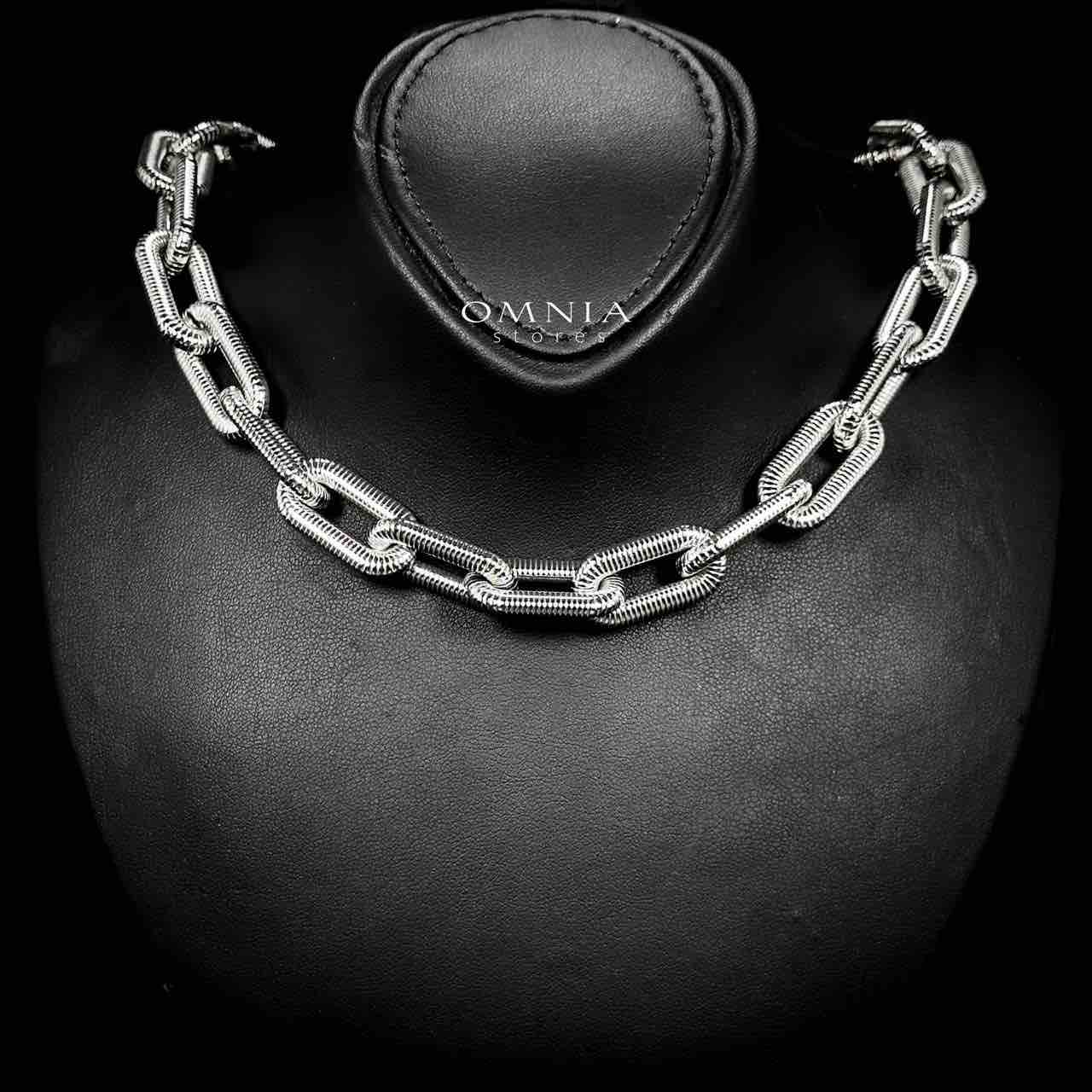 Omnia Diyanah Silver Color Necklace,Bracelet & Earrings Set in High-Quality 13mm Stainless Steel - OMNIASTORES UAE