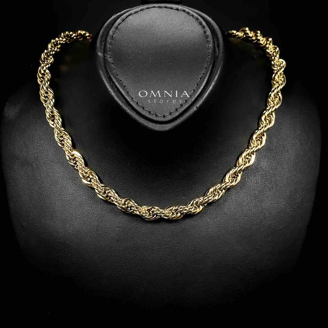 Omnia Faridah Copper Plated Gold Color Necklace and Bracelet Set in High-Quality 8mm Stainless Steel - OMNIASTORES UAE