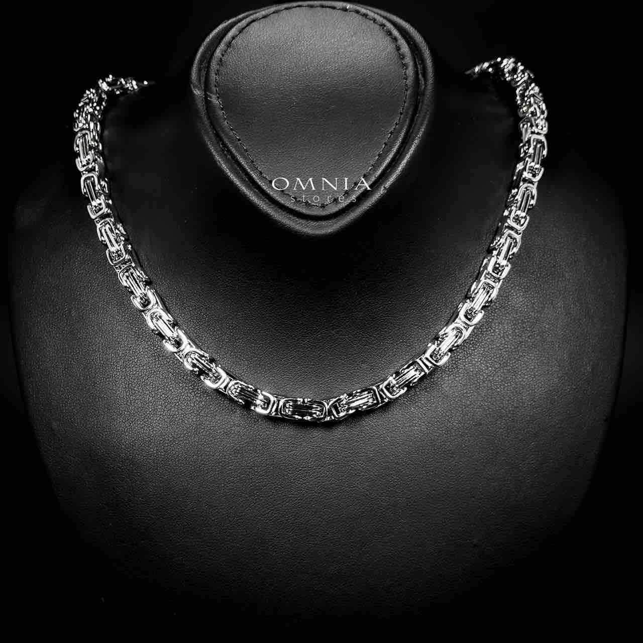 Omnia Badiyah Silver Color Necklace & Bracelet Set in High-Quality 6mm Stainless Steel - OMNIASTORES UAE