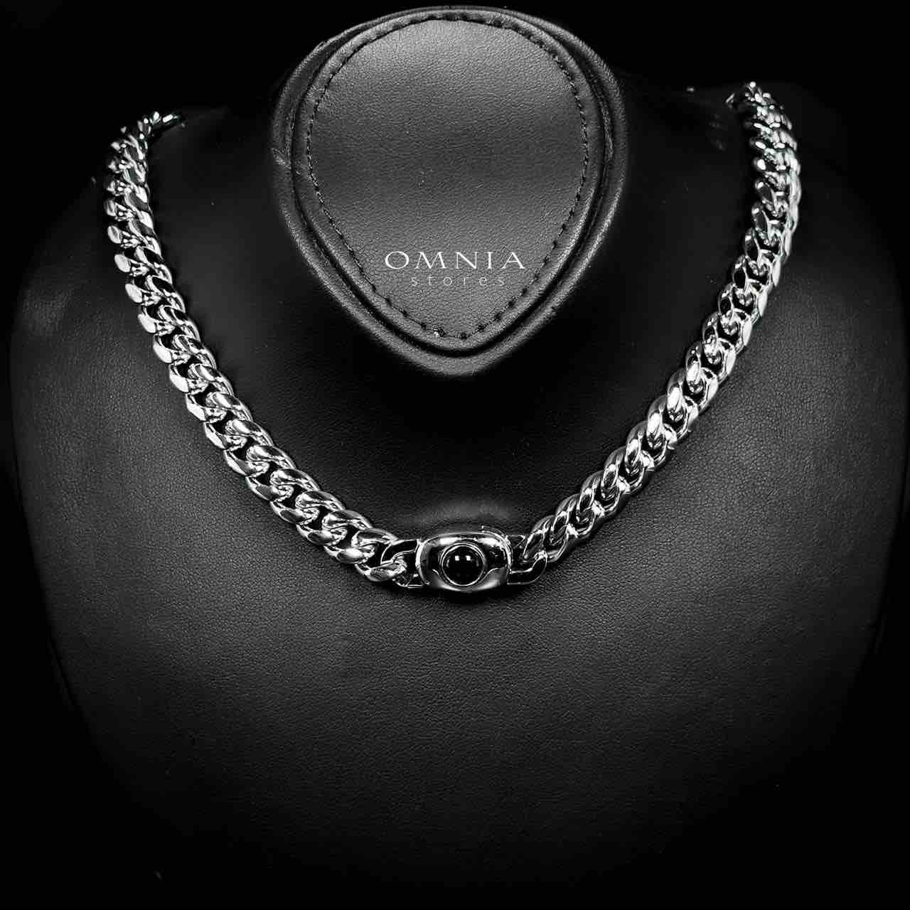 Omnia Hilyah Silver Color Necklace & Bracelet Set in High-Quality 10mm Stainless Steel - OMNIASTORES UAE