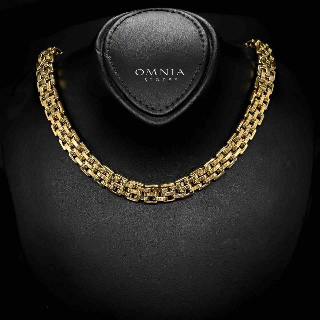 Omnia Islah Copper Plated Gold Color Necklace,Bracelet and Earrings Set in High-Quality 11mm Stainless Steel - OMNIASTORES UAE
