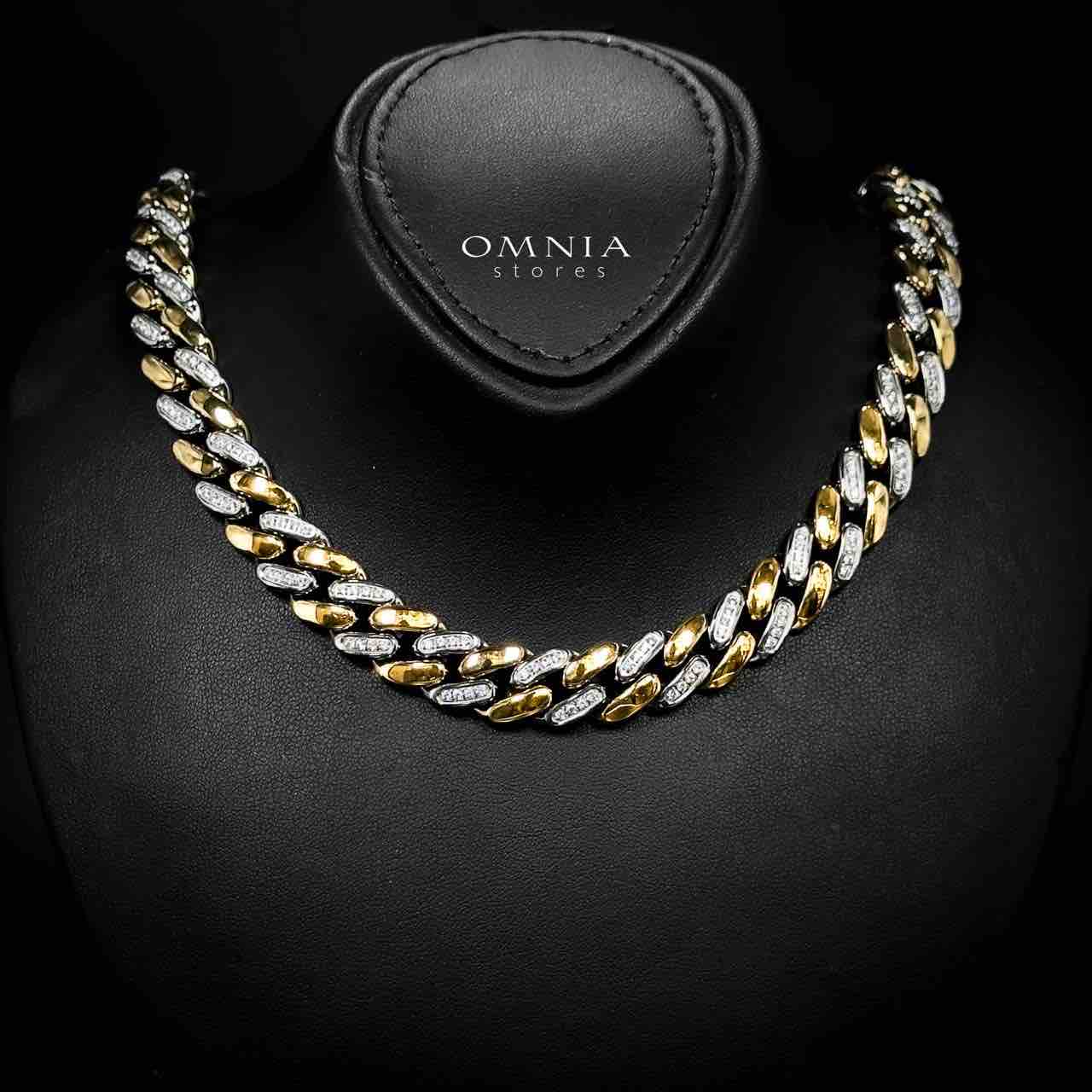 Omnia Khadra Copper Plated Gold Color Mixed Necklace,Bracelet and Earrings Set in High-Quality 12mm Stainless Steel - OMNIASTORES UAE