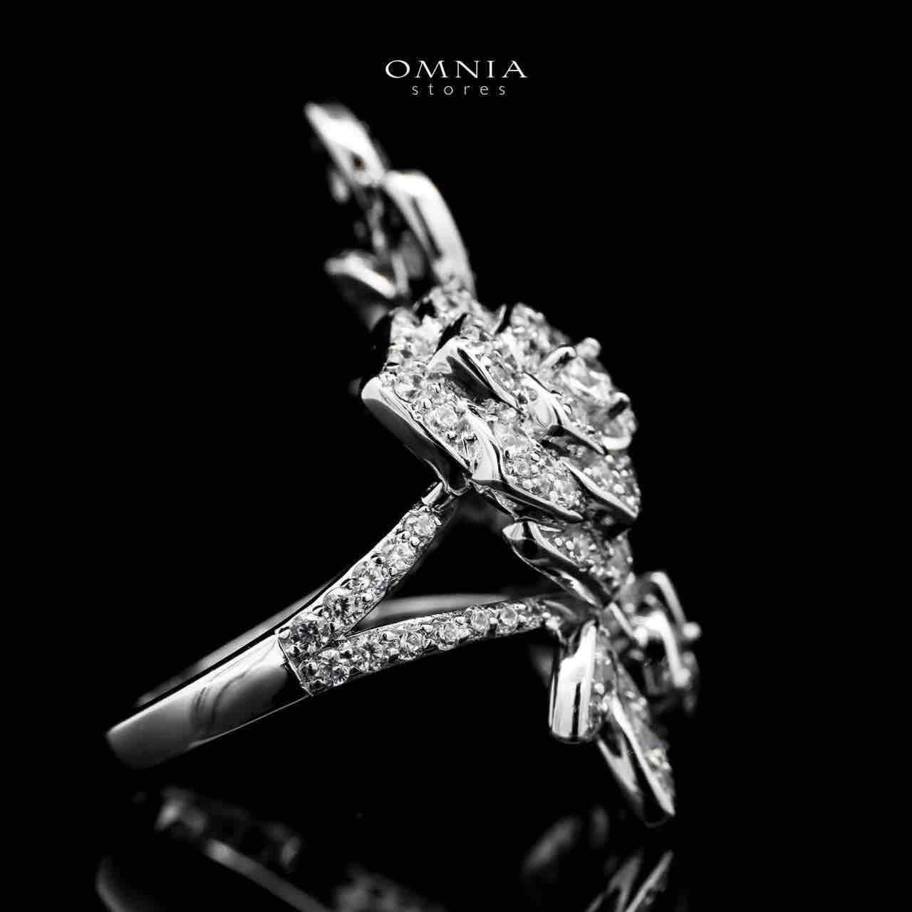 Omnia Sofia Rose Ring in 925 Silver with High Quality Simulated Diamonds - OMNIASTORES UAE