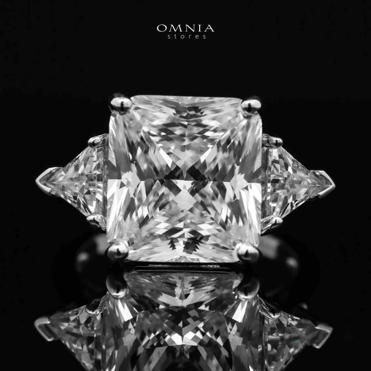 Omnia Adelina White Ring in 92.5 Silver Ring High Quality Simulated Diamonds - OMNIASTORES UAE