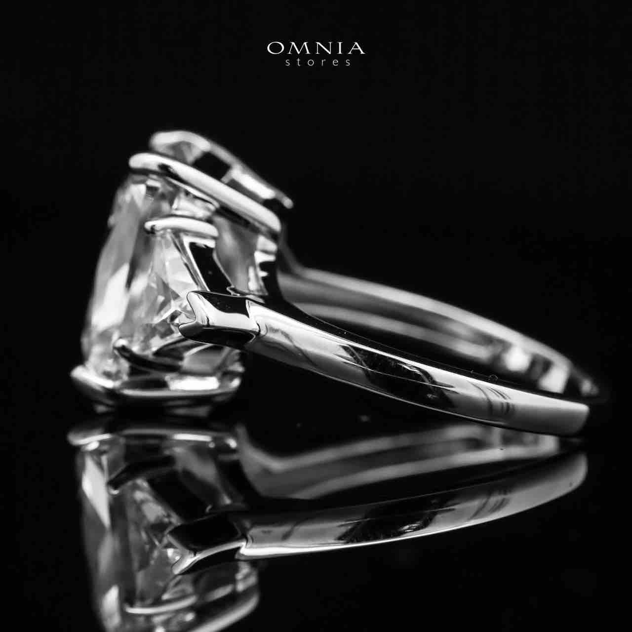 Omnia Adelina White Ring in 92.5 Silver Ring High Quality Simulated Diamonds - OMNIASTORES UAE