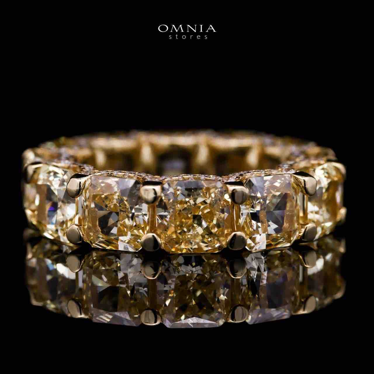 Omnia Agata Yellow Ring 92.5 Silver High Quality Simulated diamonds - OMNIASTORES UAE
