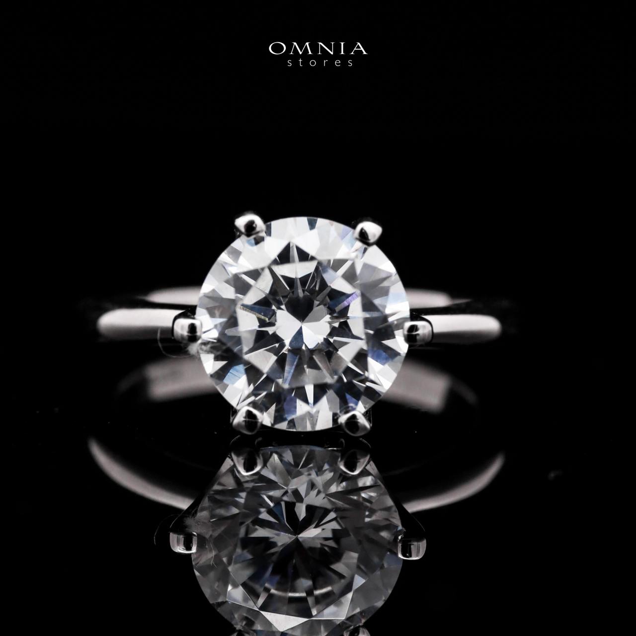 Omnia Lama Ring 92.5 Silver in High Quality Simulated Diamonds - OMNIASTORES UAE