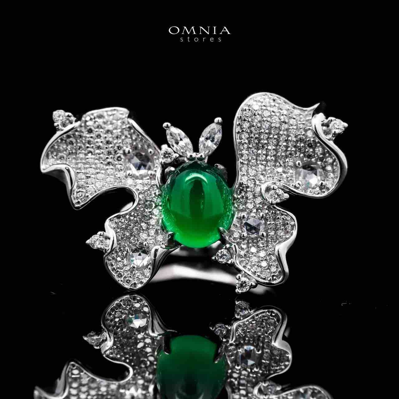 Omnia Dana Butterfly Ring in 92.5 Silver High Quality Simulated Diamonds - OMNIASTORES UAE