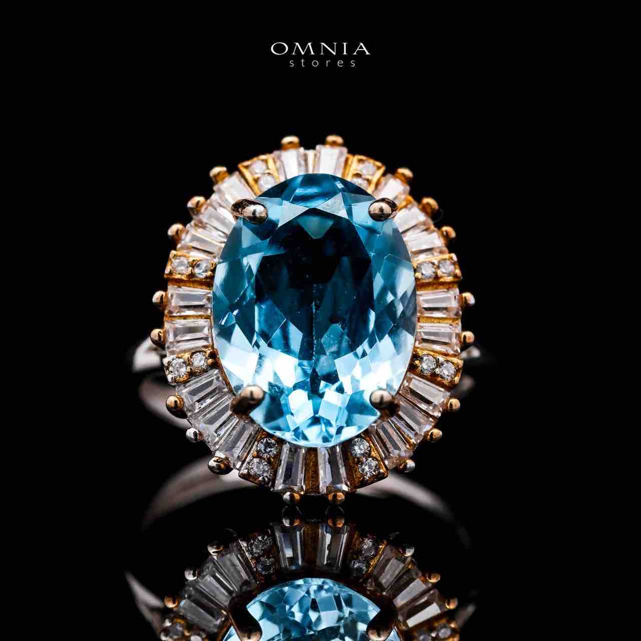 Omnia Mela Ring In 92.5 Silver High Quality topaz stone - OMNIASTORES UAE