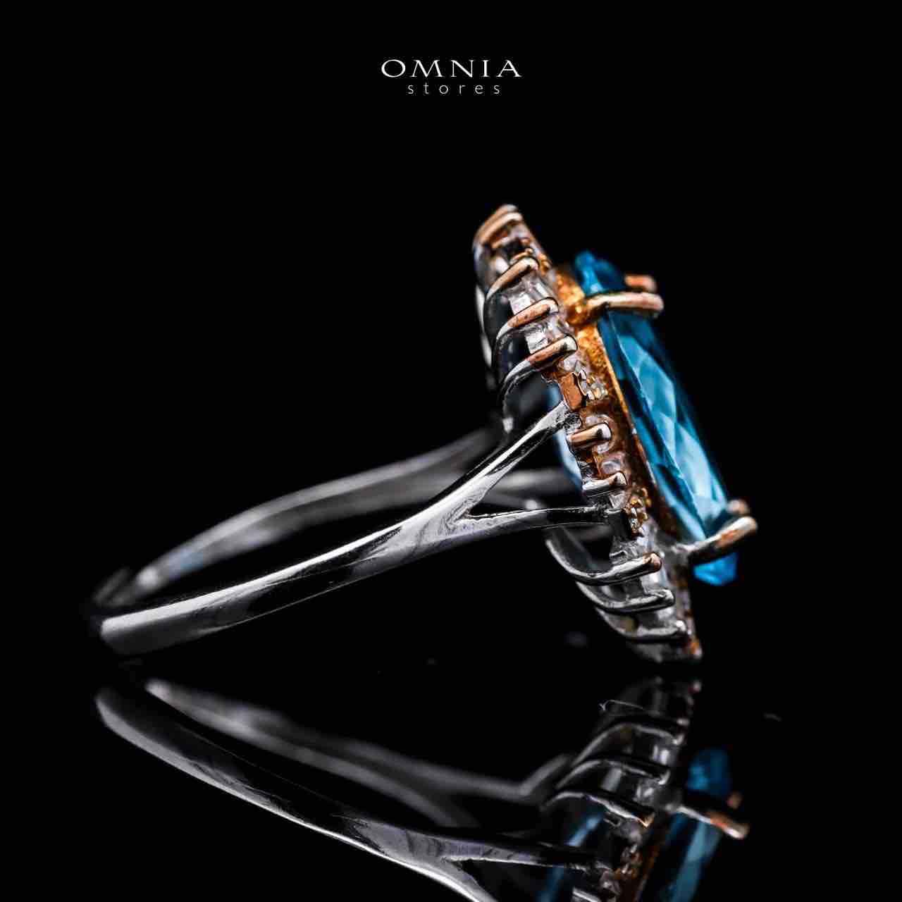 Omnia Mela Ring In 92.5 Silver High Quality topaz stone - OMNIASTORES UAE