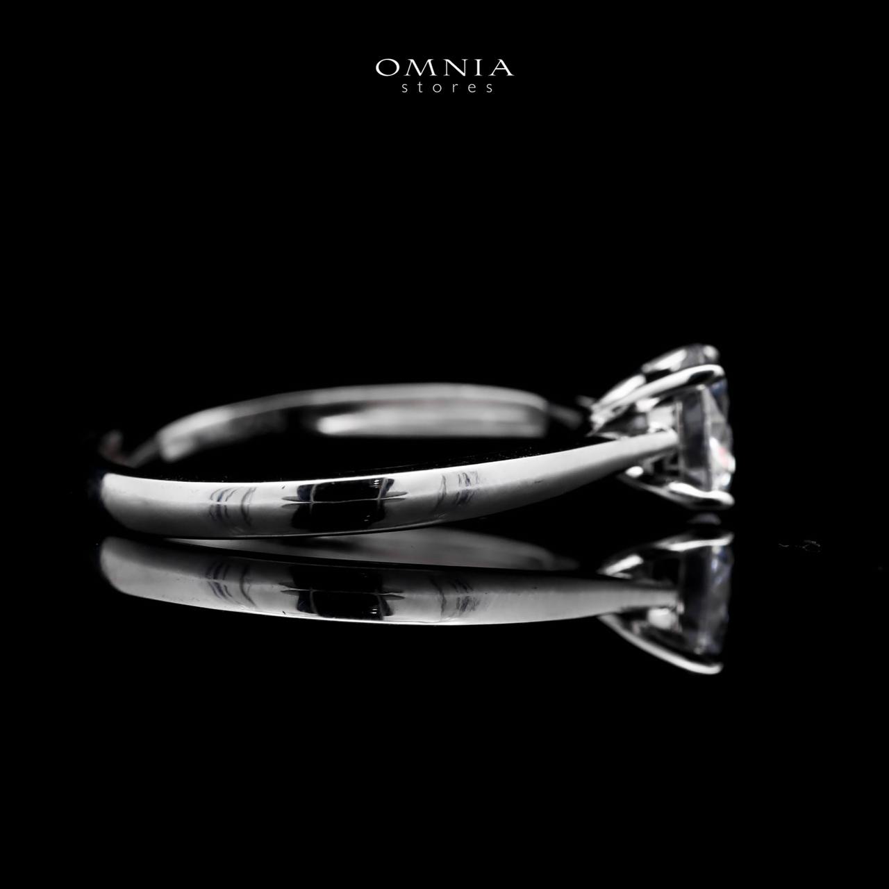 Omnia Maymona Round Cut Ring in 92.5 Silver with High Quality Zircon Stone - OMNIASTORES UAE