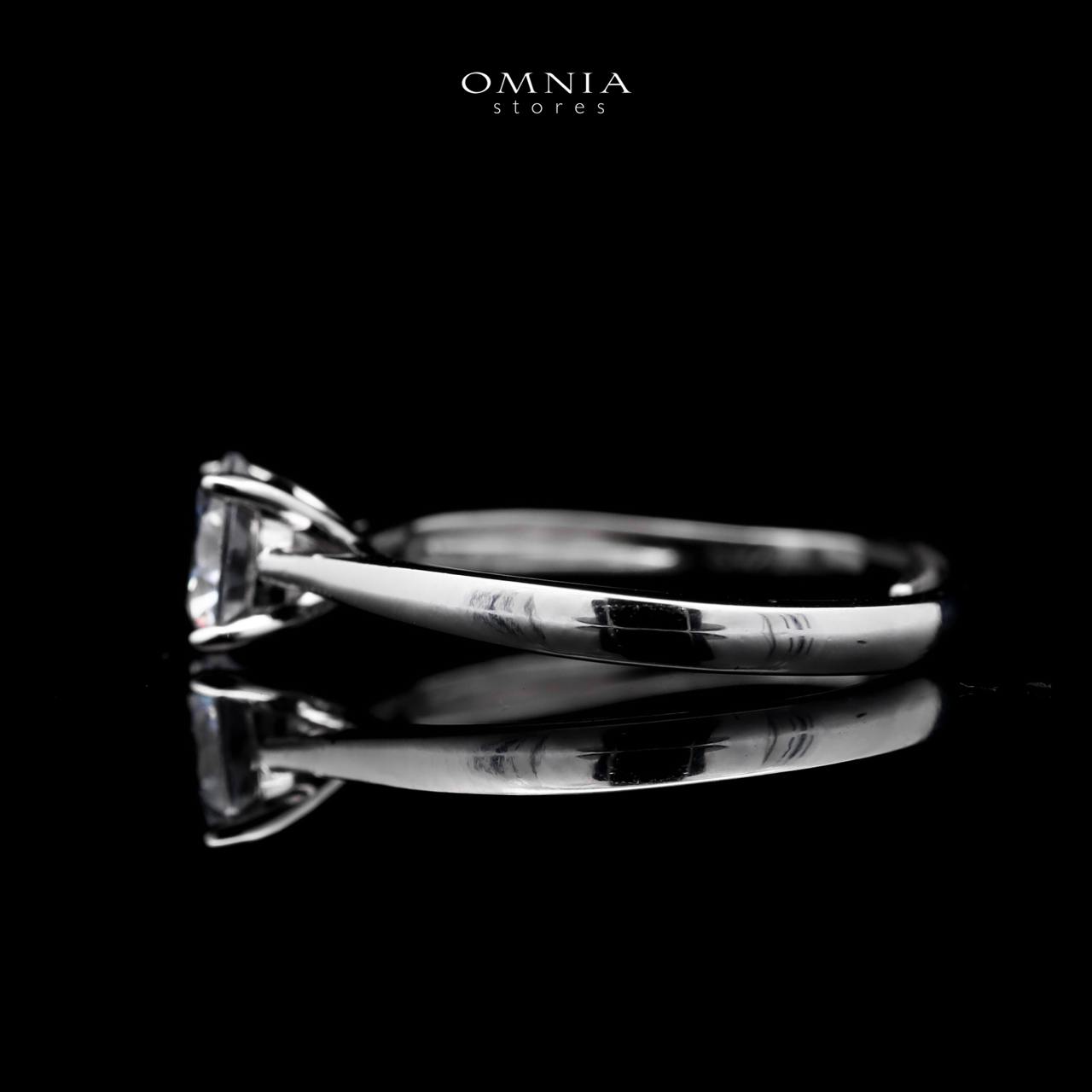 Omnia Maymona Round Cut Ring in 92.5 Silver with High Quality Zircon Stone - OMNIASTORES UAE