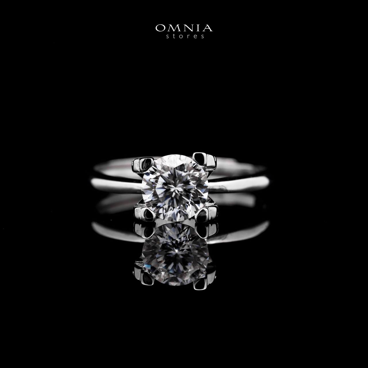 Omnia Maisha Round Cut Ring in 92.5 Silver with High Quality Moissanite Stone - OMNIASTORES UAE