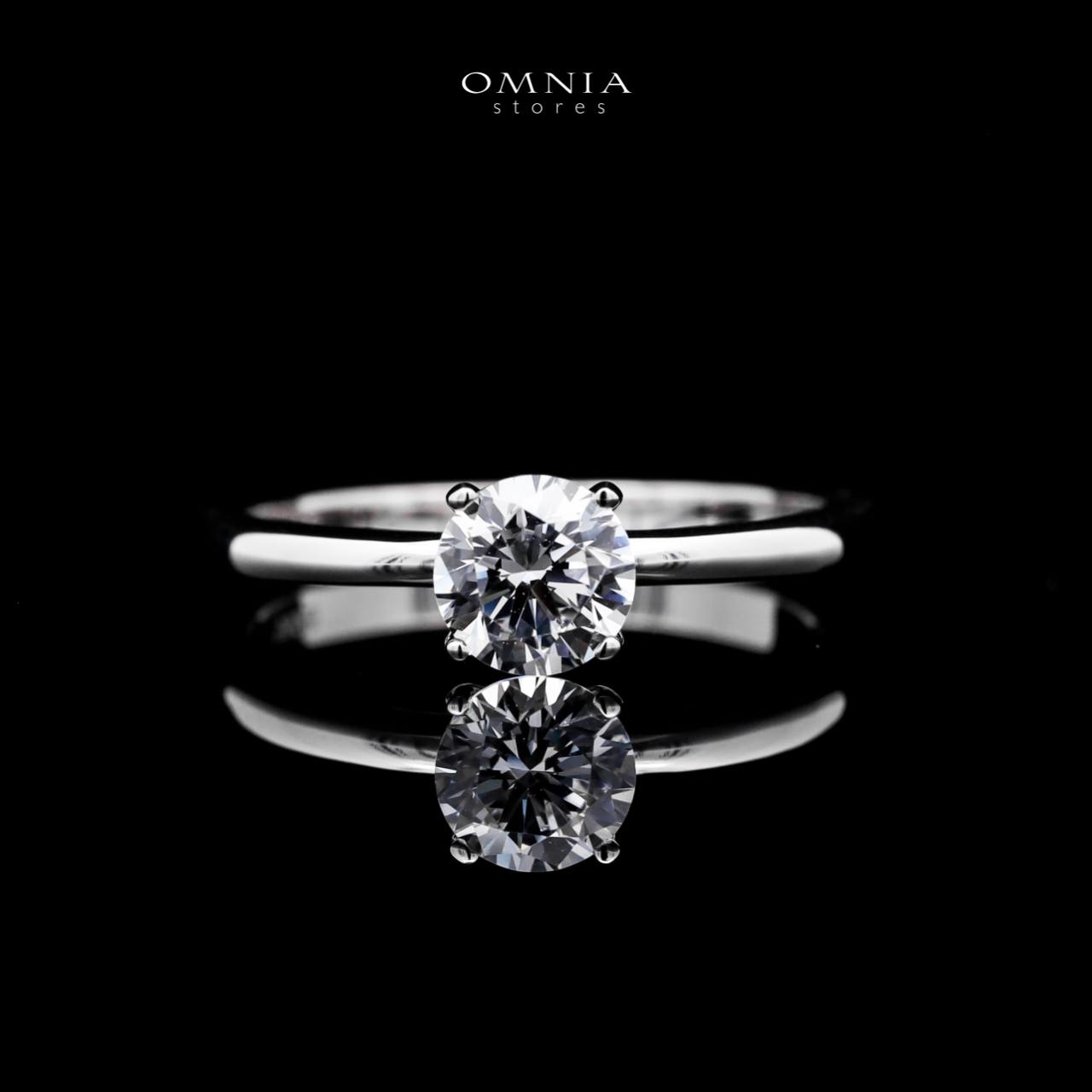 Omnia Jane White Ring Silver Simulated Diamonds - OMNIASTORES UAE