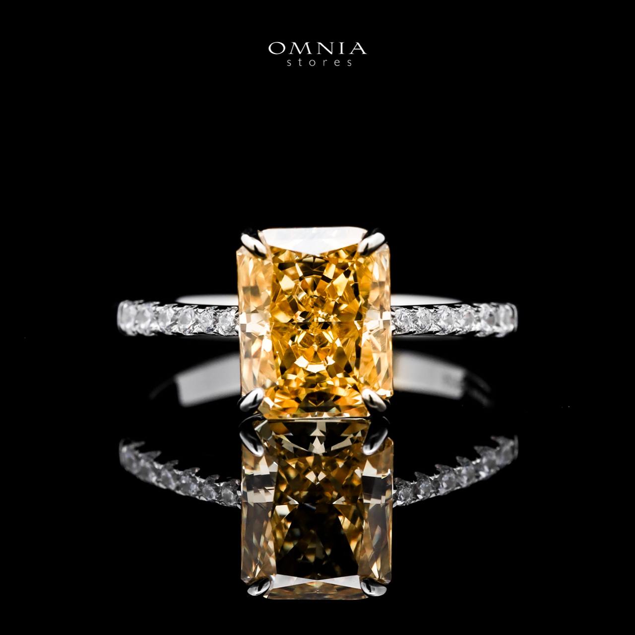 Omnia Agnesina Yellow 0.75 Carat Ring In 92.5 Silver High Quality Simulated Diamonds - OMNIASTORES UAE