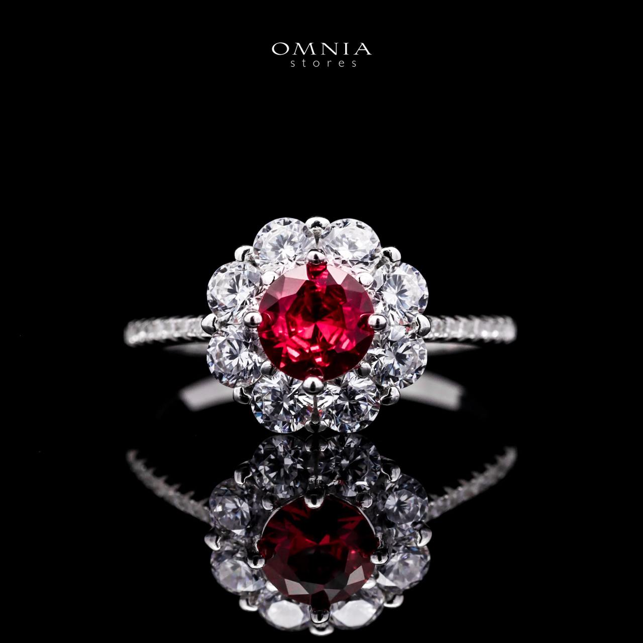 Omnia Mashael Flower Cut Ring in 92.5 Silver with High Quality Simulated Diamonds - OMNIASTORES UAE