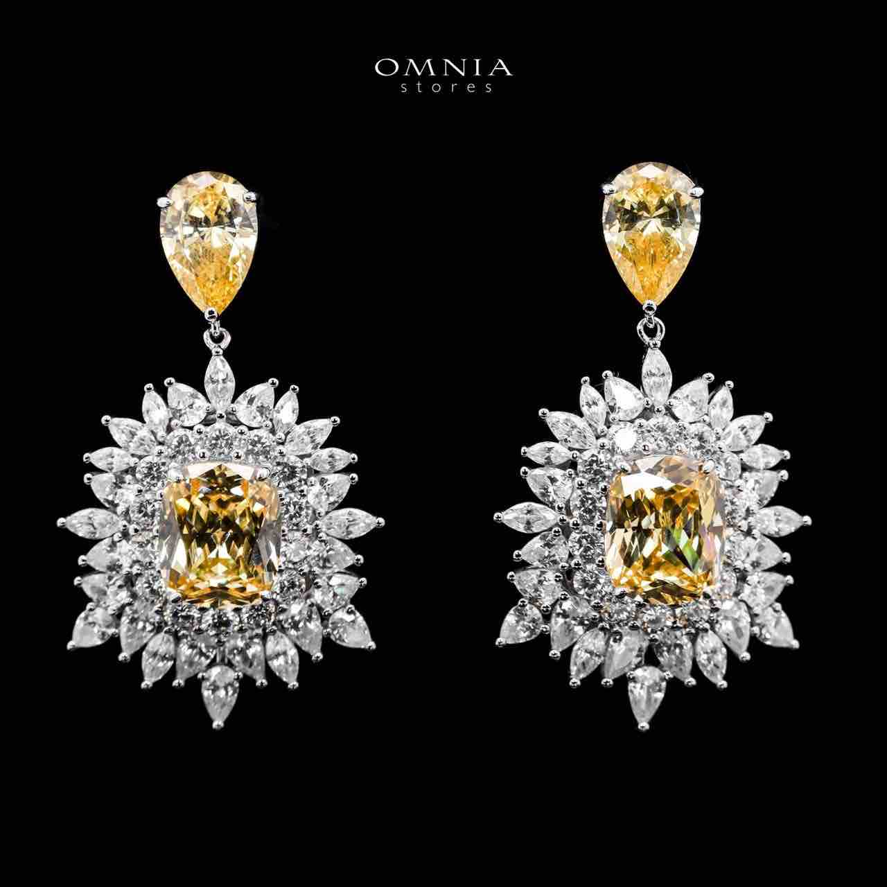 Omnia Thalia Yellow Earring in 92.5 Silver High Quality Simulated diamonds - OMNIASTORES UAE