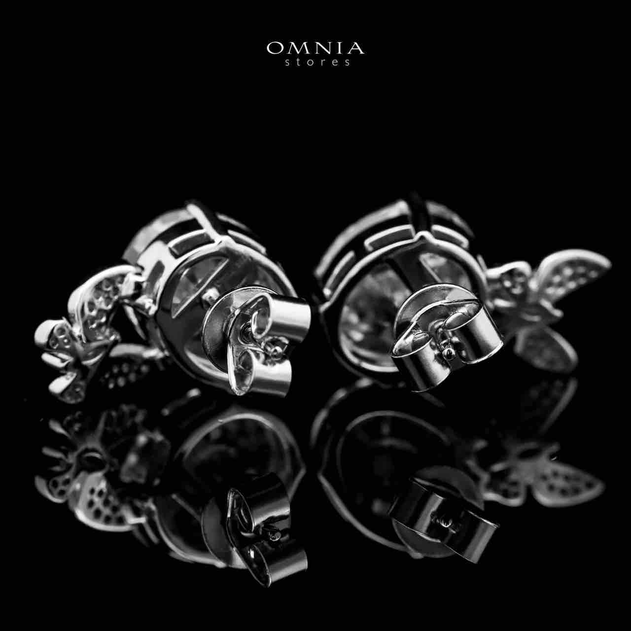 Omnia Maysun Pure White Earrings in 92.5 Silver with High Quality Simulated Diamonds - OMNIASTORES UAE