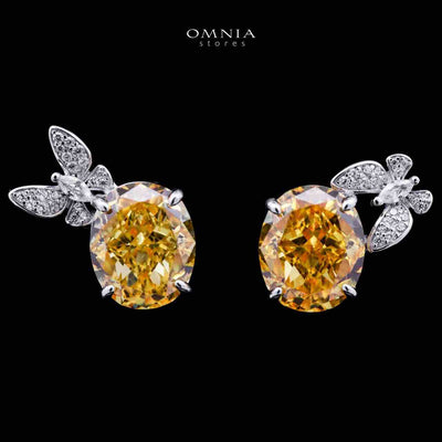 Omnia Maysun Earrings In 925 Silver High Quality Simulated Diamonds