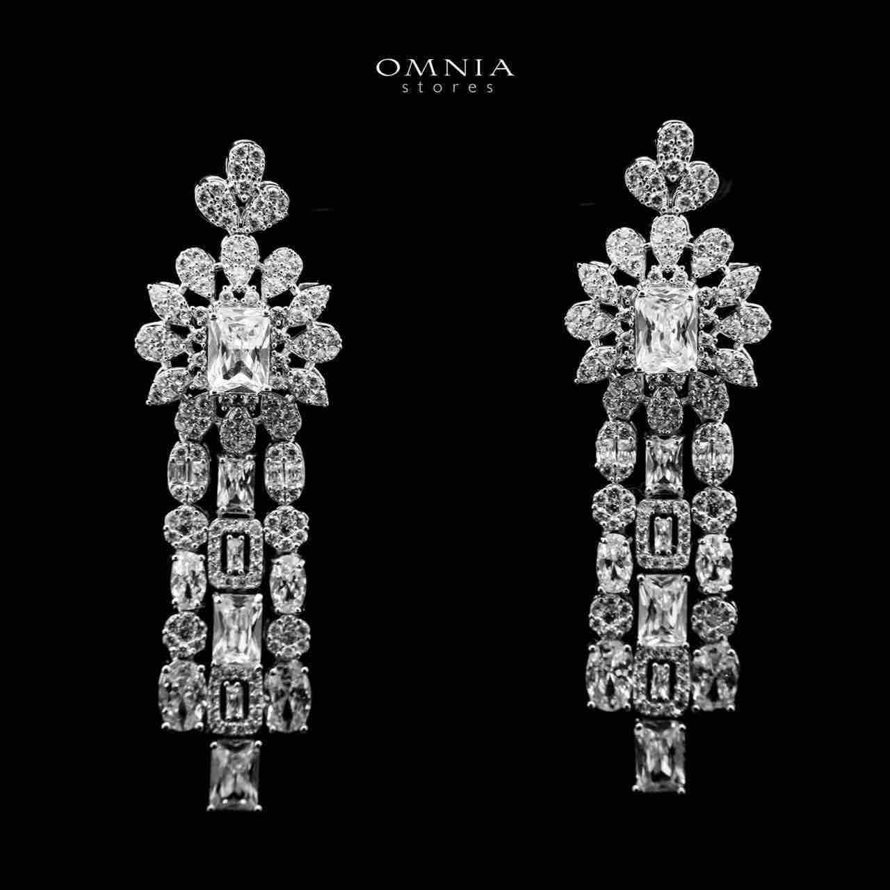 Omnia Emily Bridal Full Set in High Quality Zircon Stone Rhodium Plated - OMNIASTORES UAE