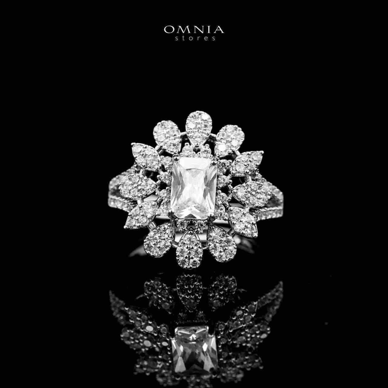 Omnia Emily Bridal Full Set in High Quality Zircon Stone Rhodium Plated - OMNIASTORES UAE