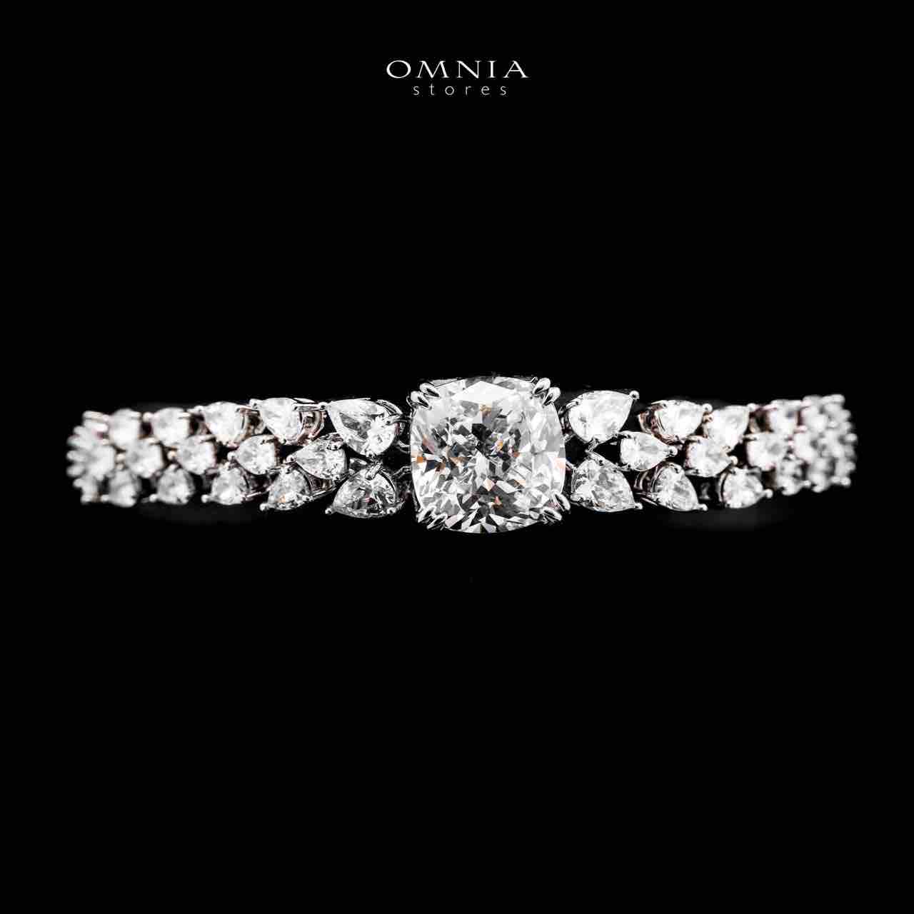 Omnia Nazaha Bridal Full Set in Rhodium Plated with High Quality White Zircon Stones - OMNIASTORES UAE