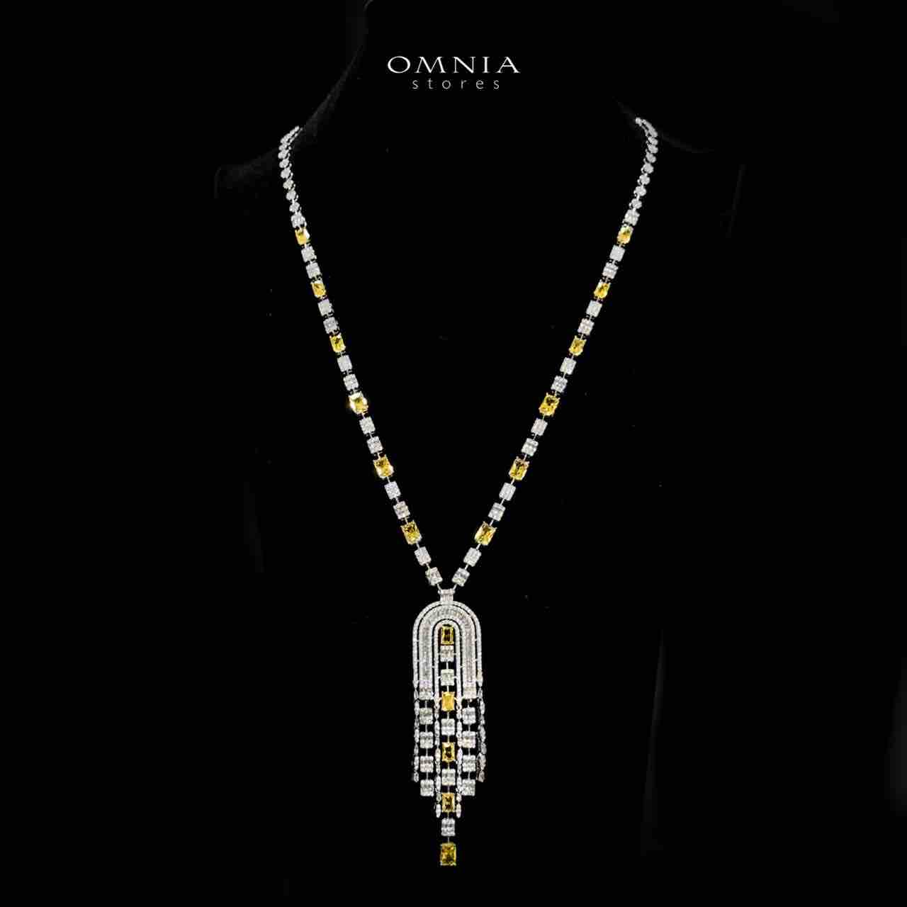Omnia Jane Yellow Bridal Set in High Quality Zircon Stone in Rhodium Plated - OMNIASTORES UAE