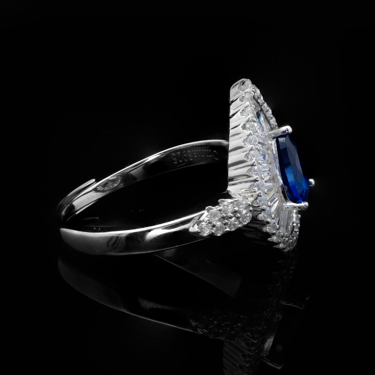 Omnia Sophia Blue Teardrop Bridal Full Set in 925 Silver with High Quality Simulated Diamonds - OMNIASTORES UAE