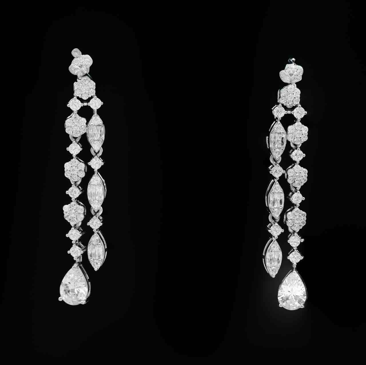 Omnia Syla White Bridal Full Set in 925 Silver with High Quality Simulated Diamonds - OMNIASTORES UAE
