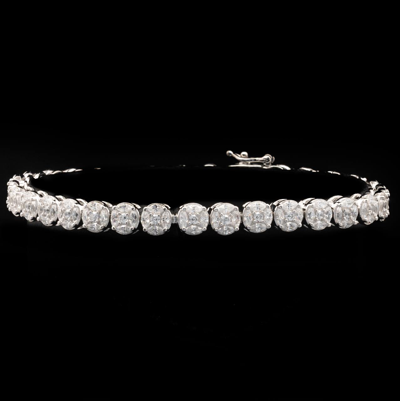 Omnia Tahani White Bracelet in 925 Silver with High Quality Simulated Diamonds - OMNIASTORES UAE