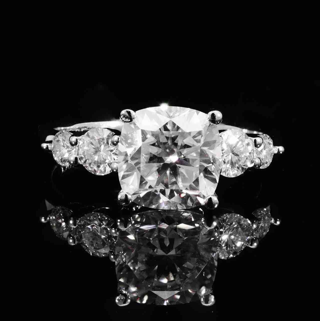 Omnia Munisa White Ring 925 Silver High Quality GRA Certifited High Quality Moissanite Stone 3CT