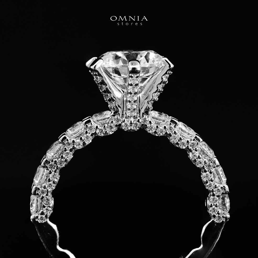 Omnia Rafiya Silver Ring In 925 Silver High Quality Certified Lab Crafted Stones - OMNIASTORES UAE