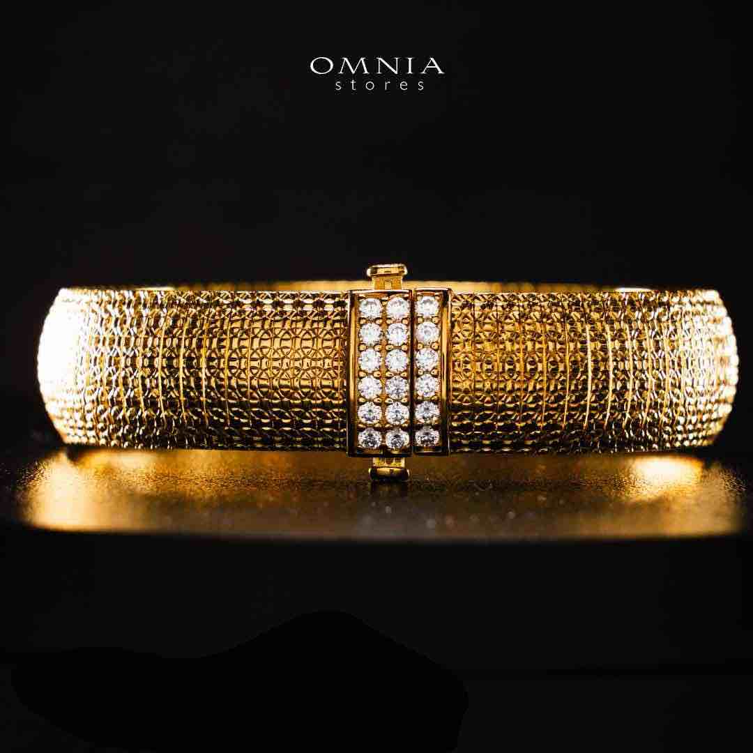 Omnia Rimah Golden Bracelet In 925 Silver High Quality Certified Lab C