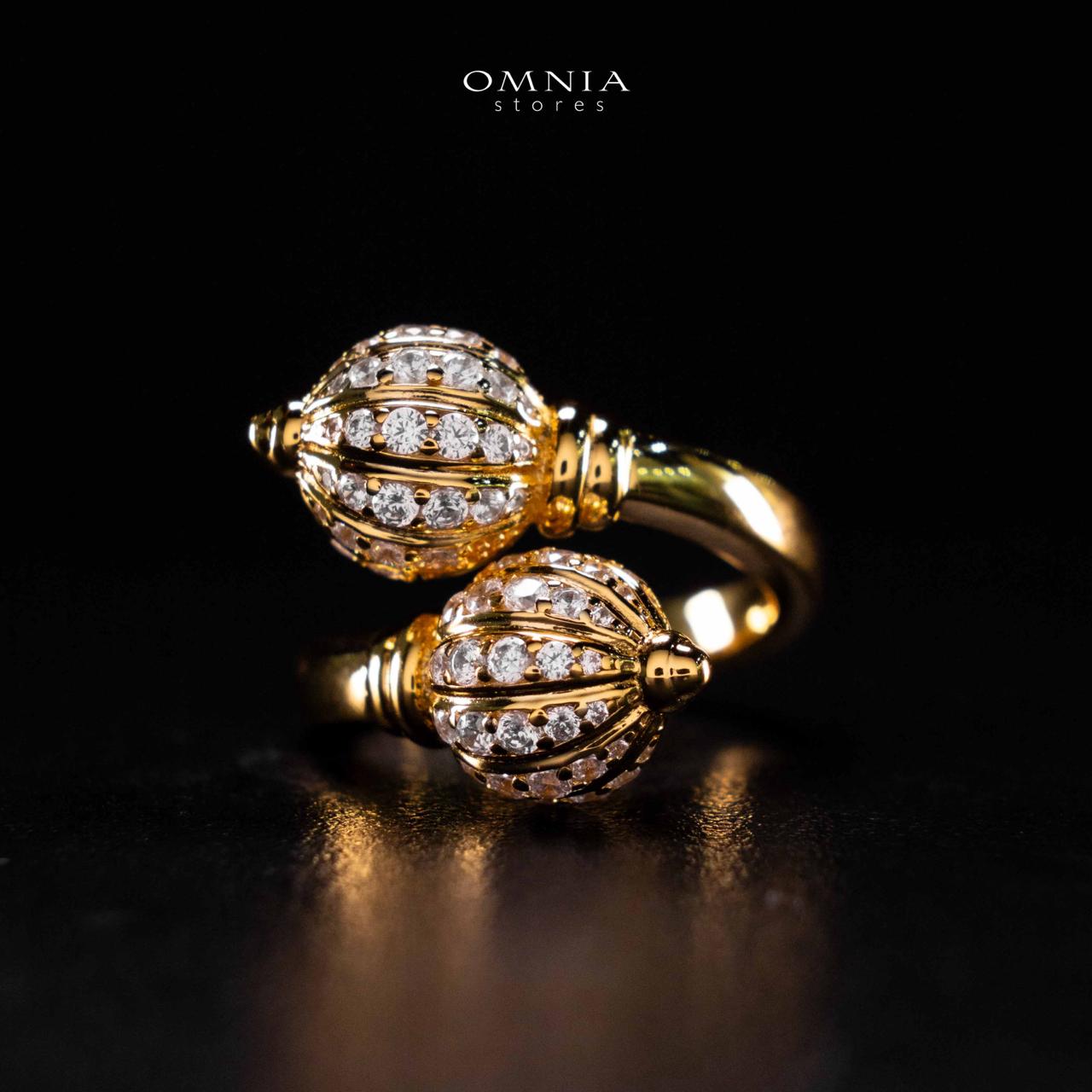 Omnia Rafah Golden Ring In 925 Silver High Quality Certified Lab Crafted Stones - OMNIASTORES UAE