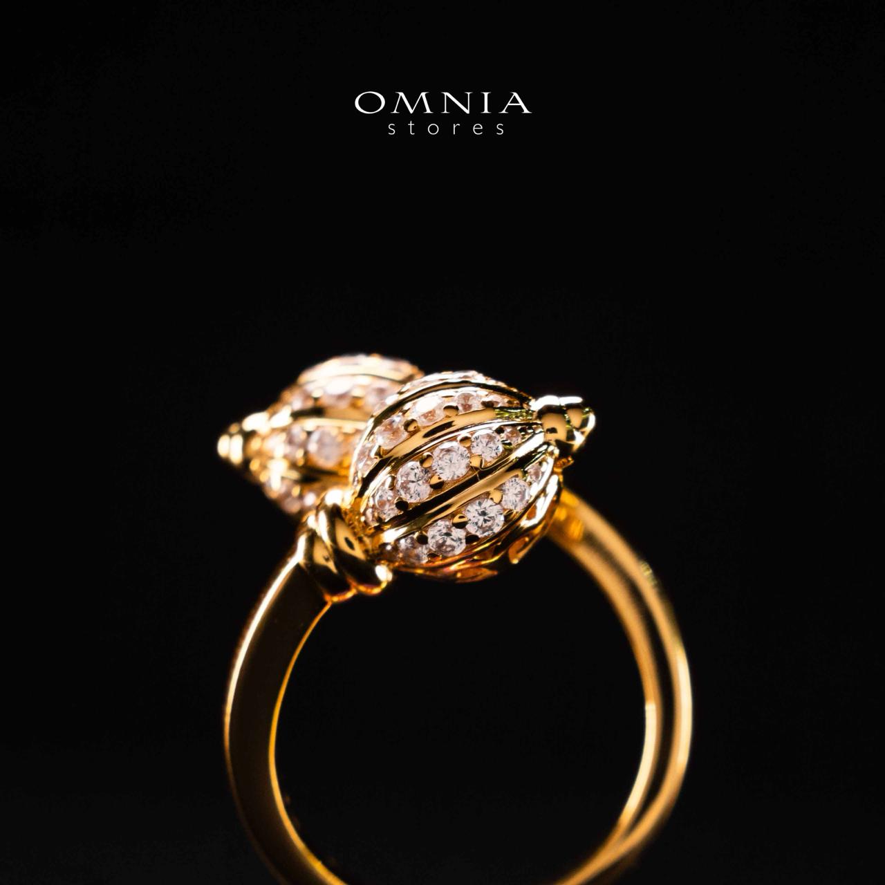 Omnia Rafah Golden Ring In 925 Silver High Quality Certified Lab Crafted Stones - OMNIASTORES UAE