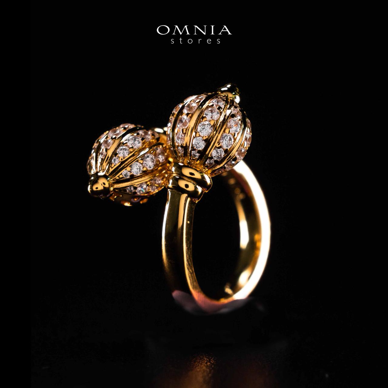 Omnia Rafah Golden Ring In 925 Silver High Quality Certified Lab Crafted Stones - OMNIASTORES UAE