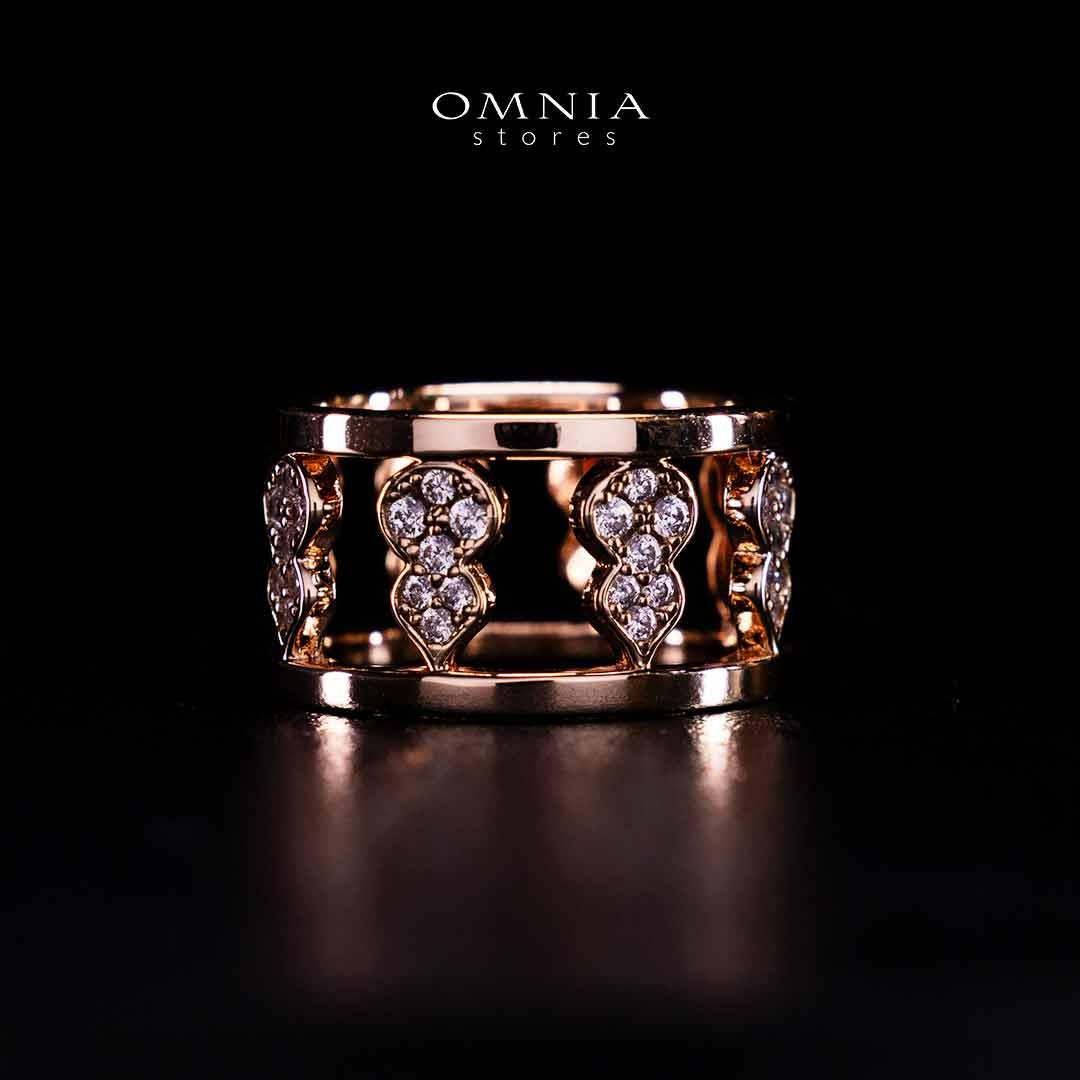 Omnia Nayirah Rose Glod Ring In 925 Silver High Quality Certified Lab Crafted Stones - OMNIASTORES UAE