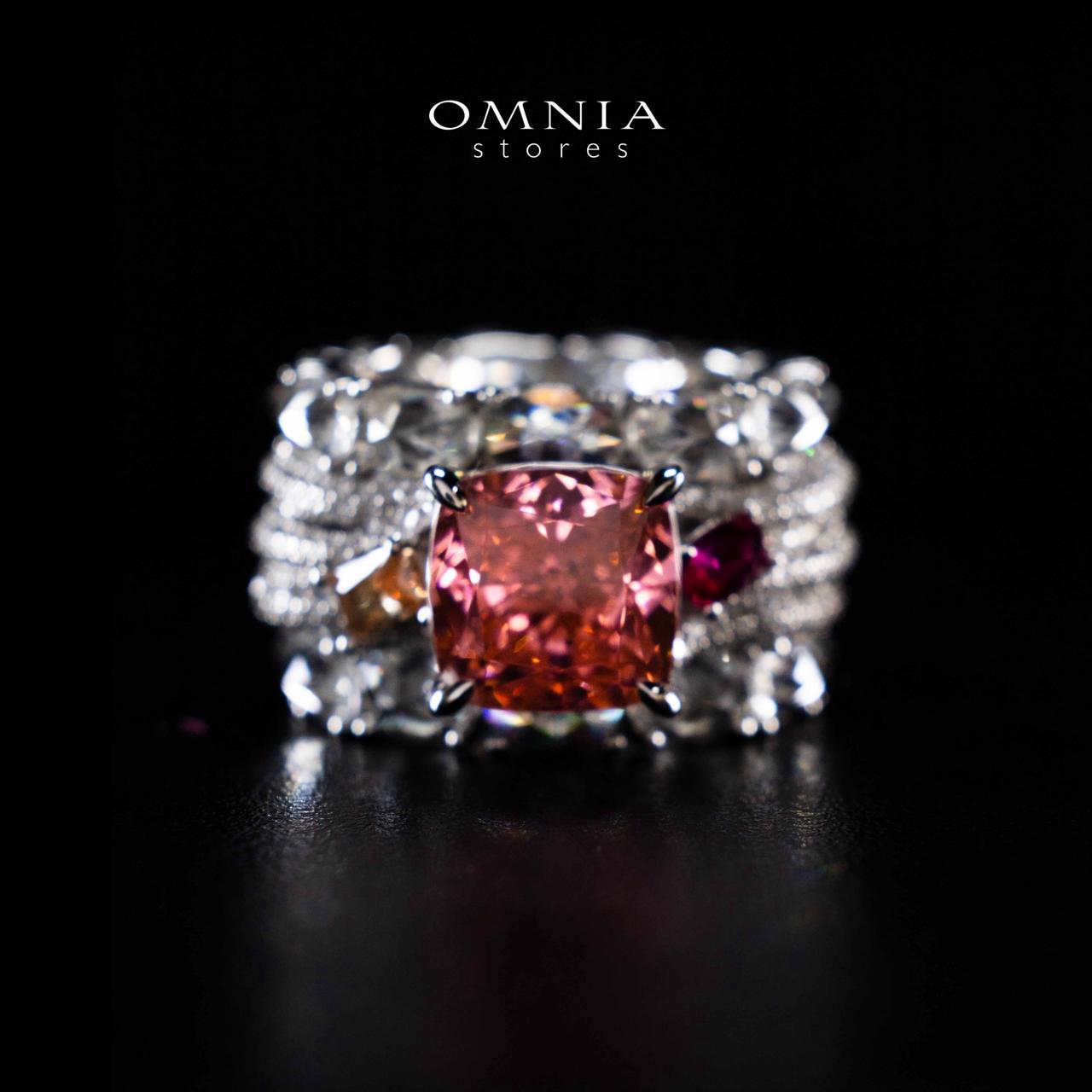 Omnia Zareefa White Ring In 925 Silver High Quality Certified Lab Crafted Stones