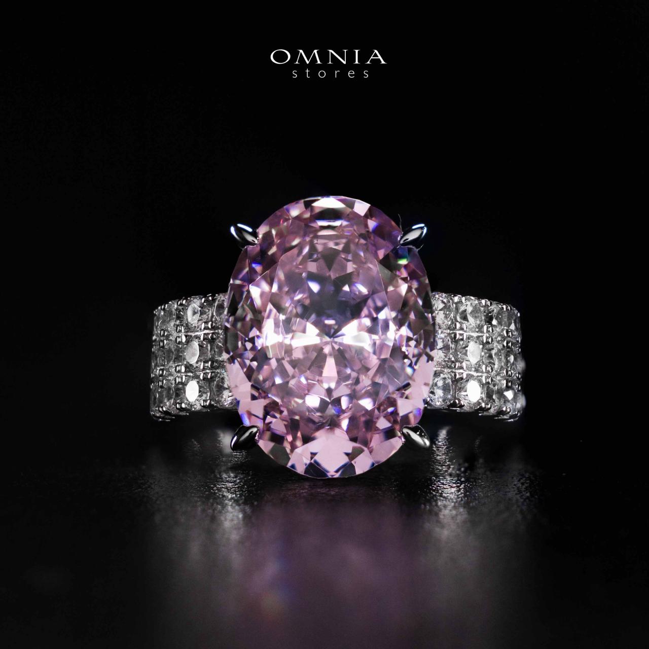 Omnia Aaliah White and Pueple Ring In 925 Silver High Quality Certified Lab Crafted Stones