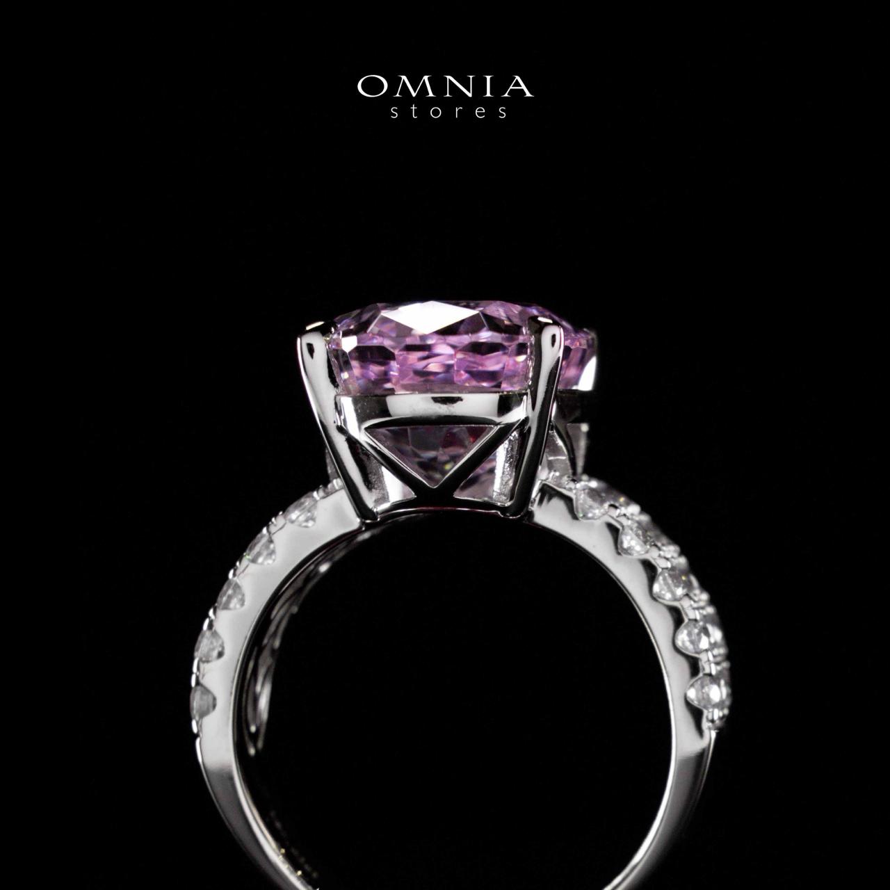 Omnia Aaliah White and Pueple Ring In 925 Silver High Quality Certified Lab Crafted Stones