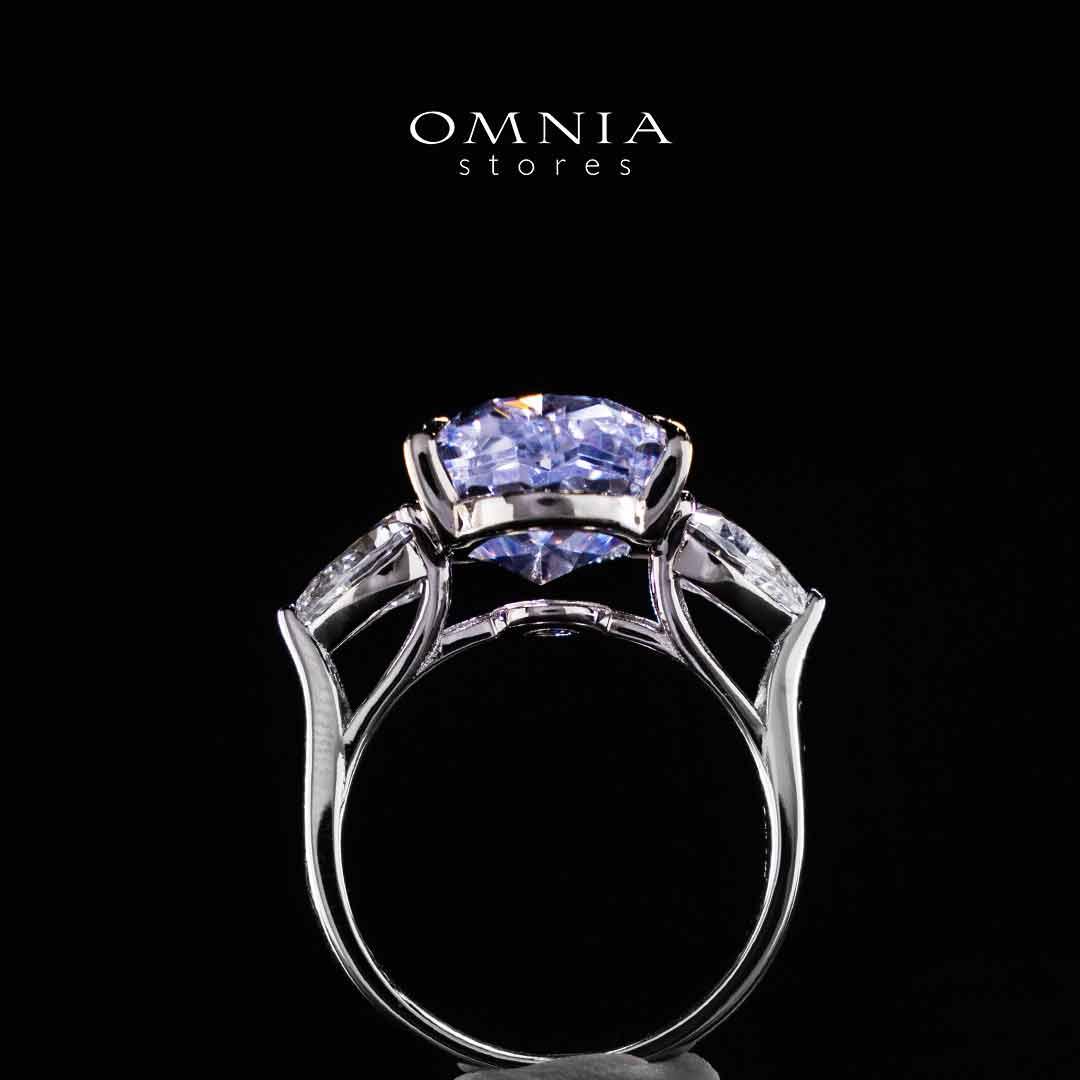 Omnia Nadira Light Purple and White Silver Ring In 925 Silver High Quality Certified Lab Crafted Stones