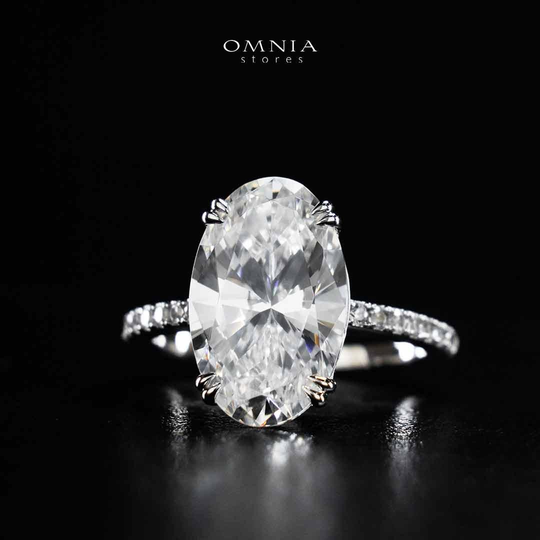 Omnia Nuraan White Silver Ring In 925 Silver High Quality Certified Lab Crafted Stones