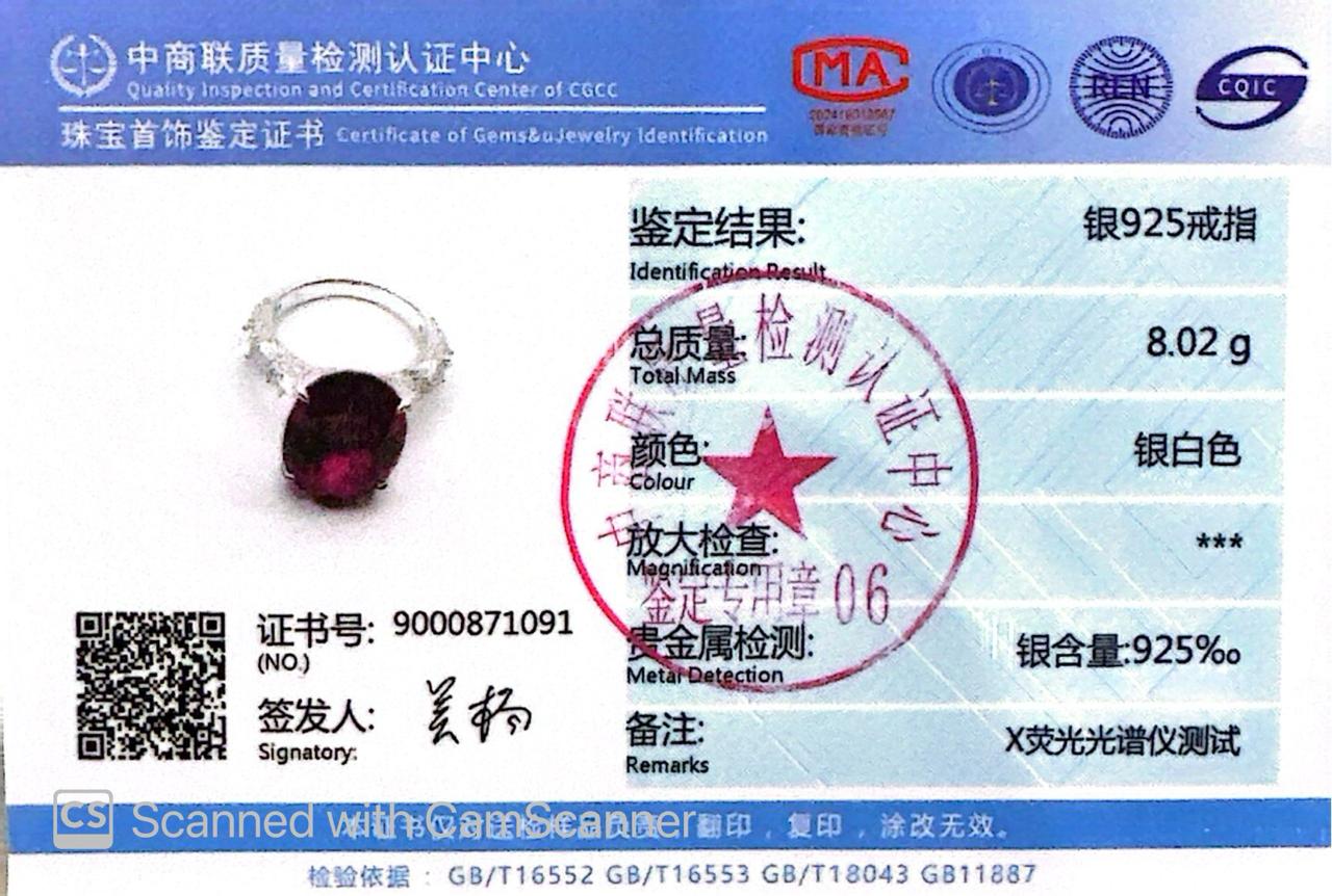 Omnia Hidaya Red Silver Ring In 925 Silver High Quality Certified Lab Crafted Stones