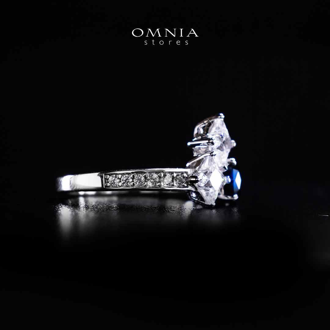 Omnia Rashida Star Blue Silver Ring In 925 Silver High Quality Certified Lab Crafted Stones
