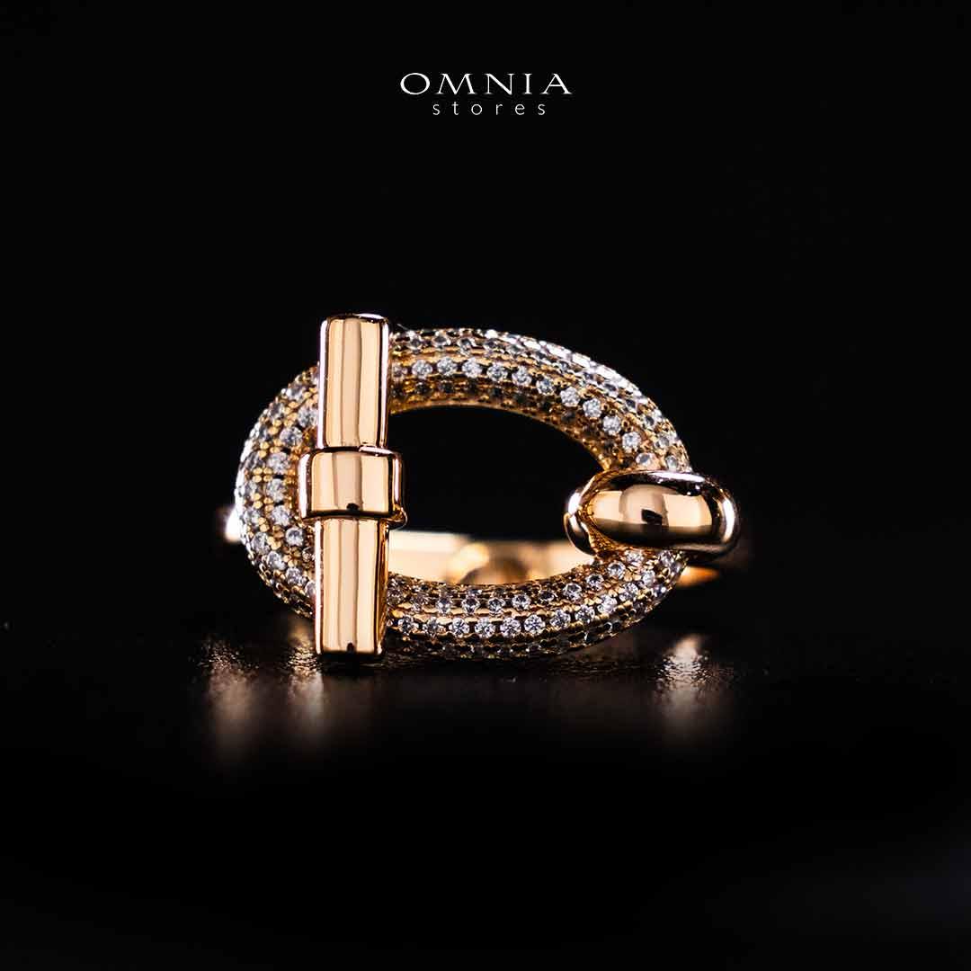 Omnia Najwa Rose Gold Ring In 925 Silver High Quality Certified Lab Crafted Stones