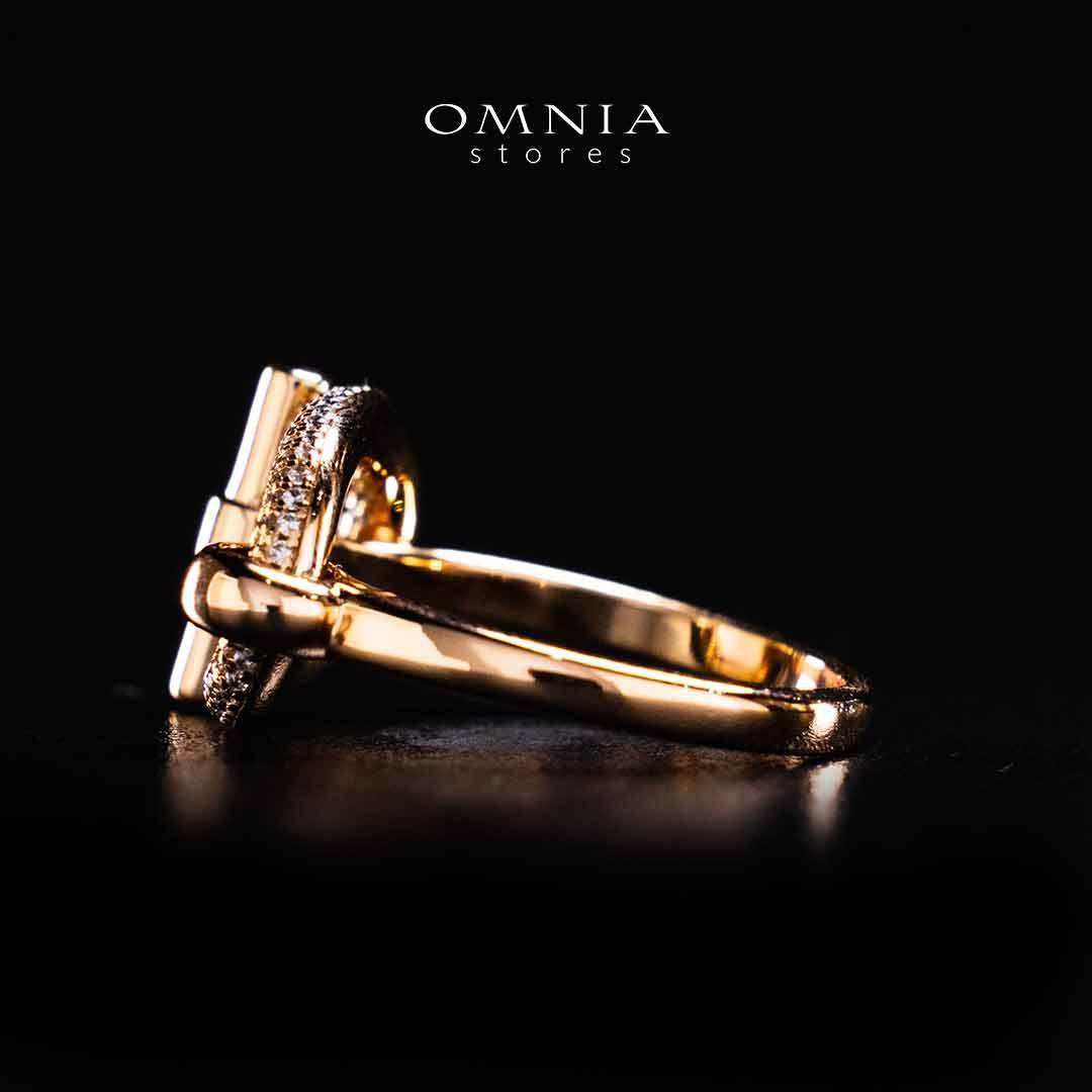 Omnia Najwa Rose Gold Ring In 925 Silver High Quality Certified Lab Crafted Stones