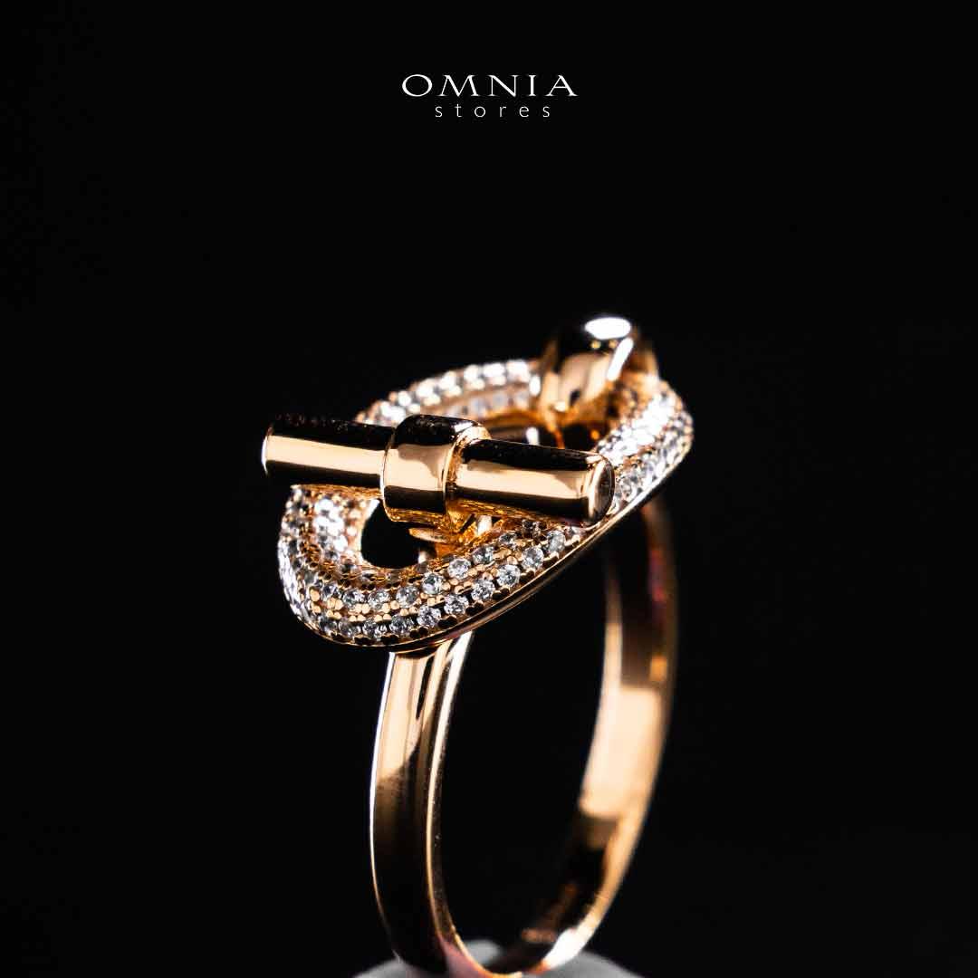 Omnia Najwa Rose Gold Ring In 925 Silver High Quality Certified Lab Crafted Stones