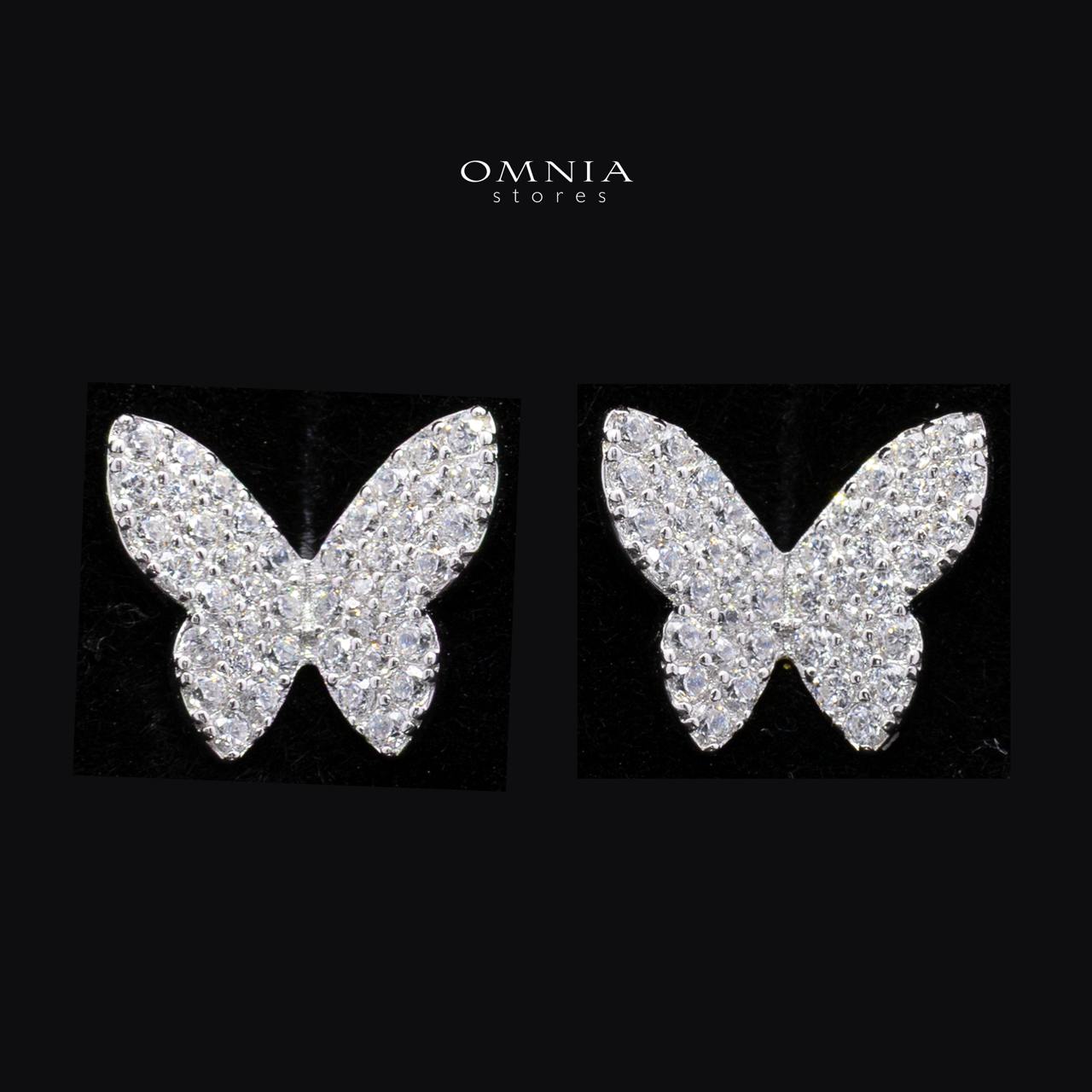 Daniella Butterfly Necklace with Pearl Drop & Earrings Set in 925 Sterling Silver with Premium Cubic Zircon Stones