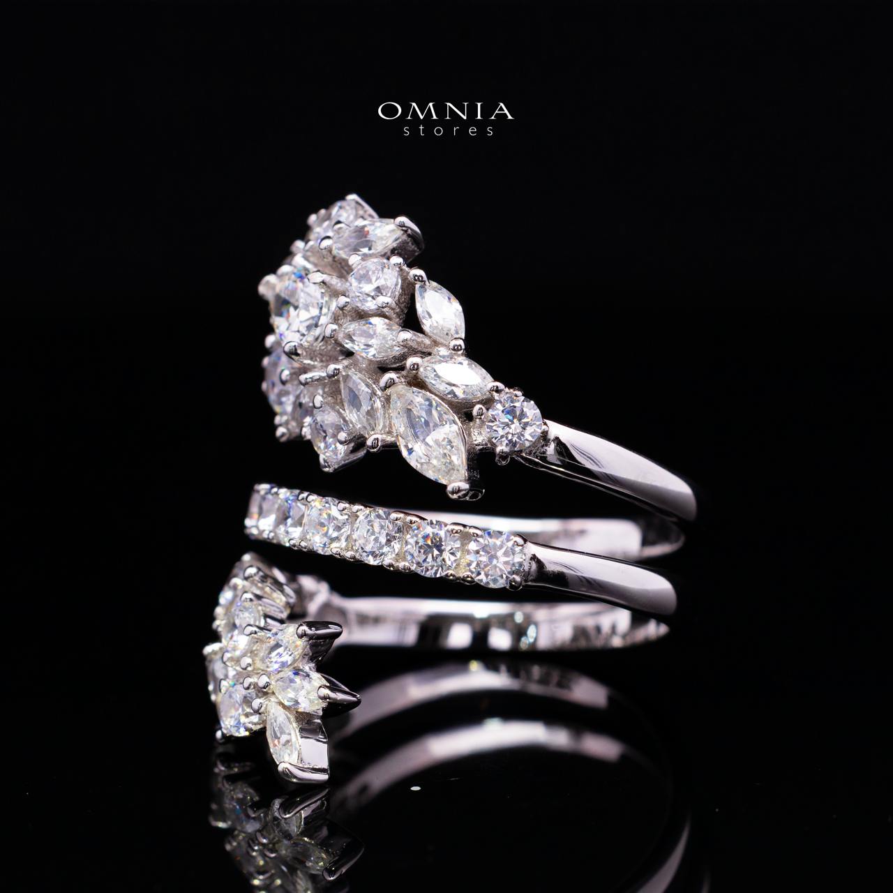 Raneen Ring with High Quality Premium Simulated Diamonds in 925 Silver